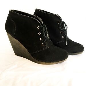 Black suede booties